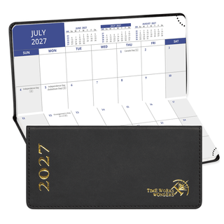 UK Pocket Mini Size 2027 Monthly Planner Premium Faux leather Neo Calendar