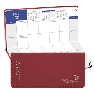 UK Pocket Mini Size 2027 Monthly Planner Premium Faux leather Neo Calendar