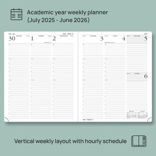 2025-2026 Academic Planner soft PU cover Large Szie 8.5x10.5