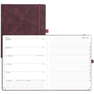 POPRUN 2026 Weekly Planner Wine Red