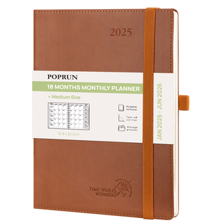 POPRUN 2025 Monthly Planner Brown