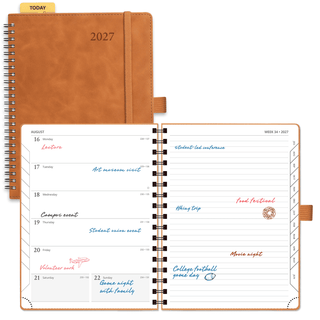 POPRUN Weekly Planner Brown