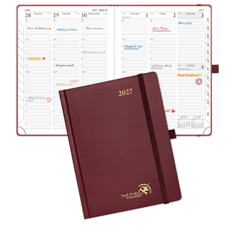 POPRUN 2027 Week Planner Burgundy