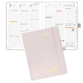 POPRUN 2027 Week Planner Light Pink
