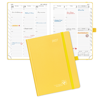 POPRUN 2027 Week Planner Light Yellow