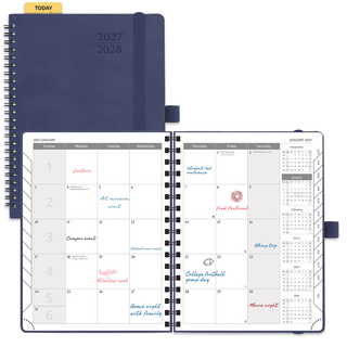 POPRUN 2026 Monthly Planner Navy Blue