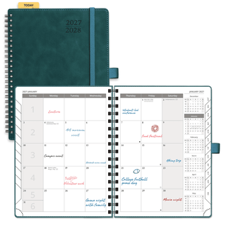 POPRUN 2026 Monthly Planner Petrol Green