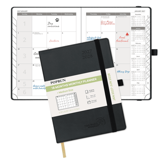POPRUN 2026 Monthly Planner Black