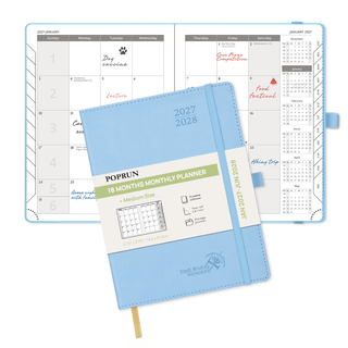 POPRUN 2026 Monthly Planner Blue