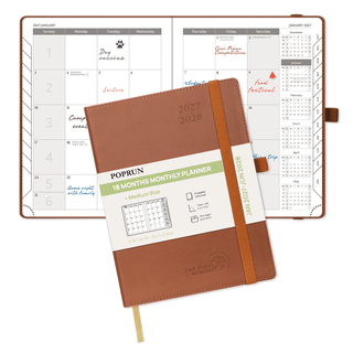 POPRUN 2026 Monthly Planner Brown