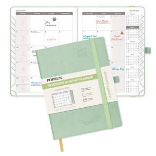 POPRUN 2026 Monthly Planner Celadon Green