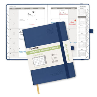 POPRUN 2026 Monthly Planner Navy Blue