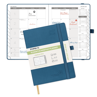 POPRUN 2026 Monthly Planner Night Sky Blue
