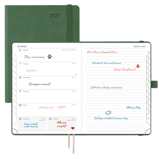 POPRUN Weekly Planner Green