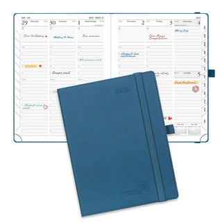POPRUN 2026 Weekly Planner Navy Blue