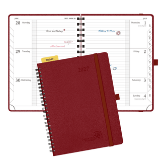 POPRUN 2027 Week Planner Burgundy