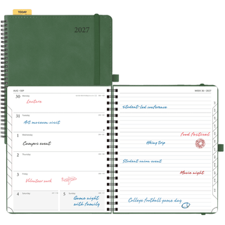 POPRUN Weekly Planner Green