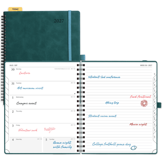 POPRUN Weekly Planner Petrol Green