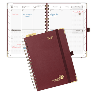 POPRUN 2026 Weekly Planner Burgundy