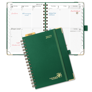 POPRUN 2026 Weekly Planner Dark Green