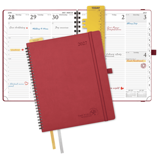 POPRUN 2027 Week Planner Burgundy
