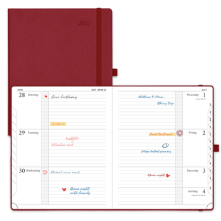 POPRUN 2027 Week Planner Burgundy