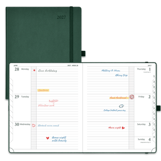 POPRUN 2027 Week Planner Forest Green
