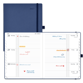 POPRUN 2027 Week Planner Navy Blue