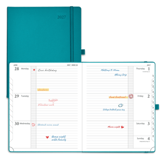 POPRUN 2027 Week Planner Pacific Green