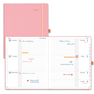 POPRUN 2027 Week Planner Soft Pink
