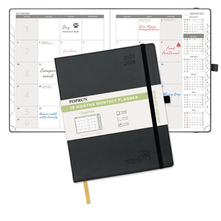 POPRUN 2025 Monthly Planner Black