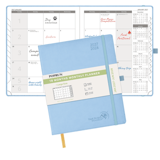 POPRUN 2025 Monthly Planner Blue