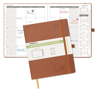POPRUN 2025 Monthly Planner Brown