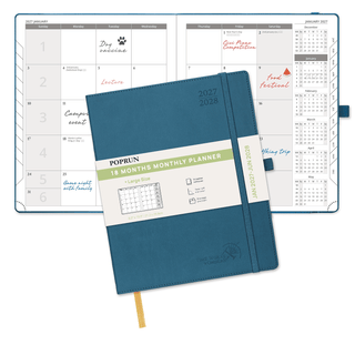 POPRUN 2025 Monthly Planner Night Sky Blue