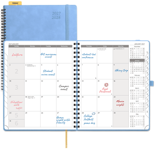 POPRUN 2027 Monthly Planner Cerulean Blue