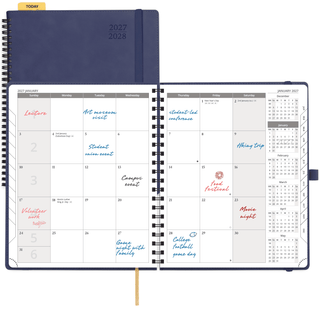 POPRUN 2027 Monthly Planner Navy Blue