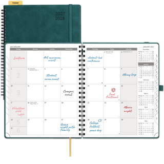 POPRUN 2027 Monthly Planner Petrol Green