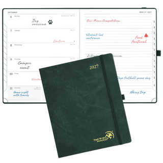 POPRUN Weekly Planner Black Green