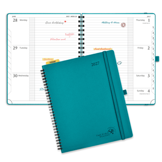 POPRUN 2027 Week Planner Pacific Green