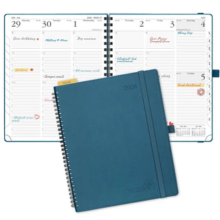 POPRUN 2026 Weekly Planner Navy Blue