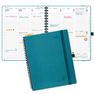POPRUN 2026 Weekly Planner Pacific Green