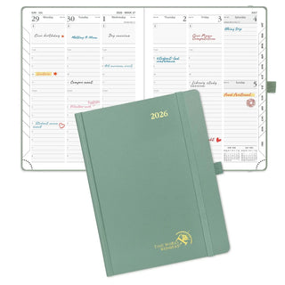 POPRUN 2025 Weekly Planner Mid Night Green