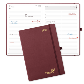 POPRUN 2027 Daily Planner Burgundy