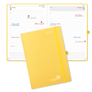 POPRUN 2027 Daily Planner Light Yellow