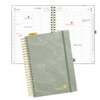 POPRUN 2027 Daily Planner Olive Green