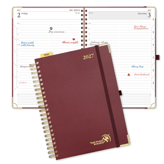 POPRUN 2027 Daily Planner Burgundy