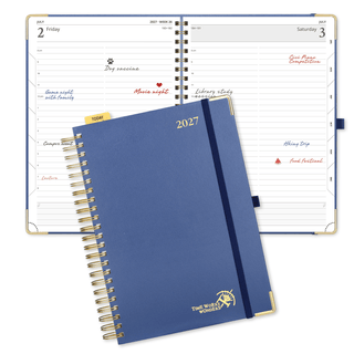 POPRUN 2027 Daily Planner Navy Blue