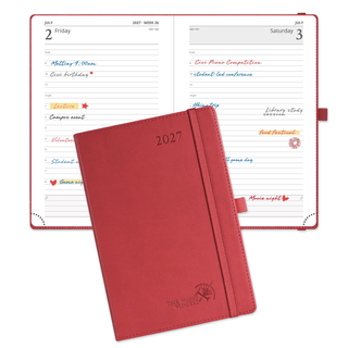 POPRUN 2027 Daily Planner Burgundy