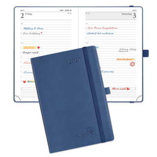 POPRUN 2027 Daily Planner Navy Blue