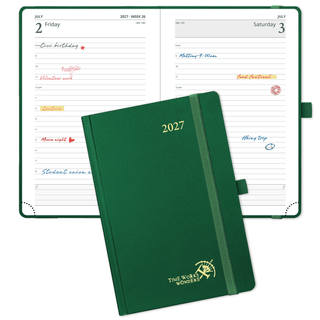 POPRUN 2027 Daily Planner Dark Green
